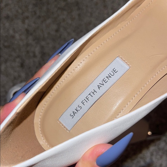 Saks Fifth Avenue White Stiletto Heels - Picture 5 of 7